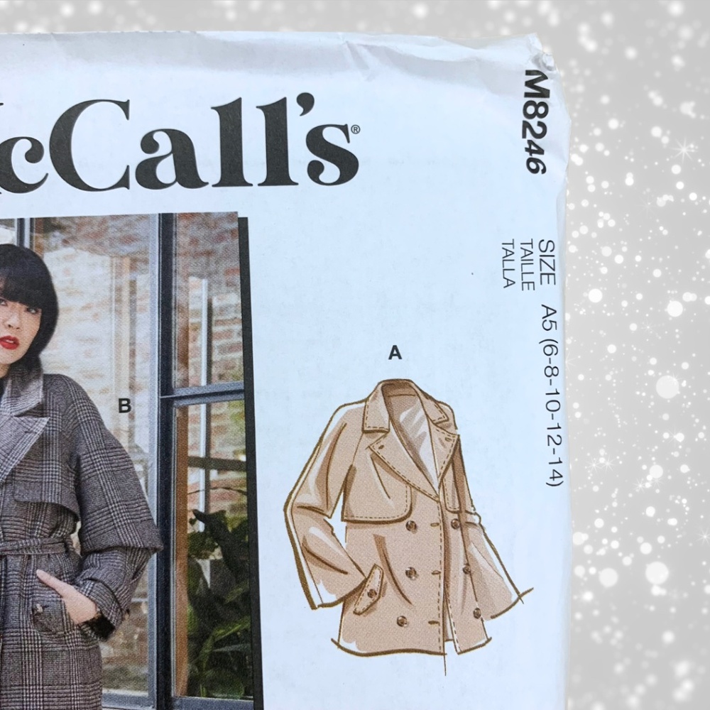 NEW McCalls M8246 TRENCH COAT Sewing Pattern UNOPENED - Picture 3 of 9